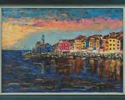 Acrilic, canvas; (70 x 90 cm) based on photo; Piran Acrilyc