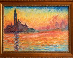 Oil, canvas; (65 x 92 cm); Impressionism; National Museum, Cardiff Wales UK; Bridgestone Museum, Tokio Japan (second version); Monet San Giorgio Magiore 1908 Oil