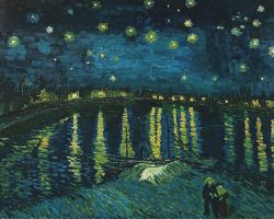 Oil, canvas; (72 x 92 cm); Postimpressionism; Musee d'Orsay, Paris, France; Van Gogh Starry Night by Rhone 1888 Oil