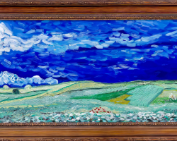 Oil, canvas; (50,4 x 101,3 cm); (Postimpressionism); VanGogh Museum Amsterdam (Vincent vanGogh Foundation); VanGogh Polje pod nevihtnimi oblaki 1890;