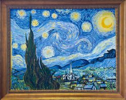 Oil, canvas; Impressionism; Vincent van Gogh - Starry Night, 1889; reproduction by A. Mesojedec -